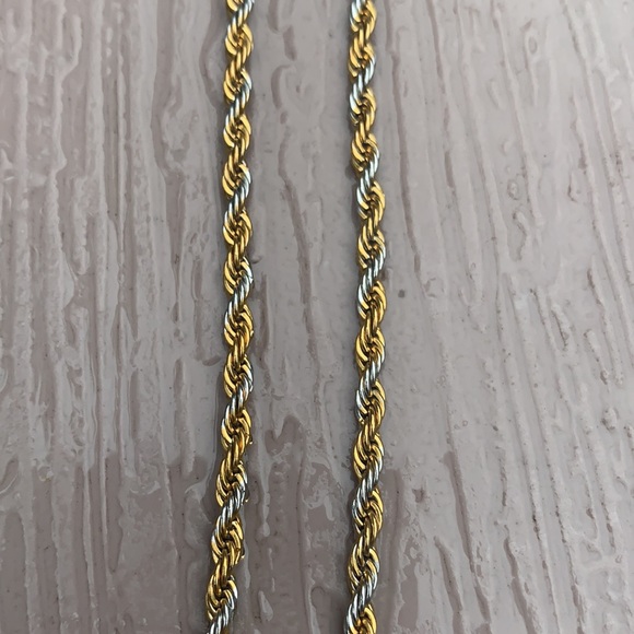 New Two Tone Stainless Steel and Cross, w/ 20” ch - Picture 7 of 8